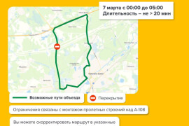 На трассе А-108 на обходе Орехово-Зуево временно ограничат движение