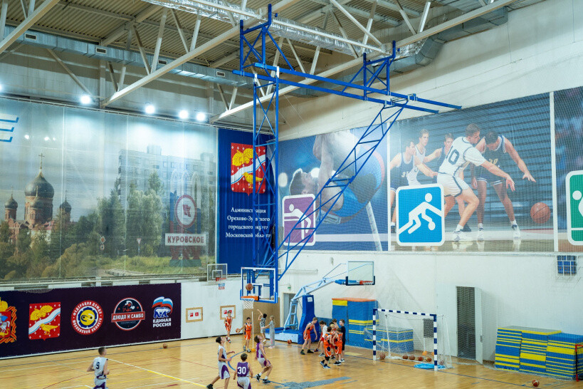 Новые баскетбольные фермы установили в Куровском. Аналогов им нет во всем Орехово-Зуевском округе