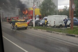 Пожар в ТЦ «Феникс» на Парковской в Орехово-Зуеве